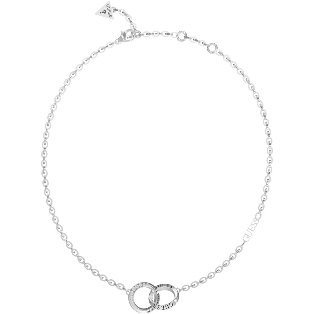 Guess Collana Donna Acciaio Anelli e Cristalli