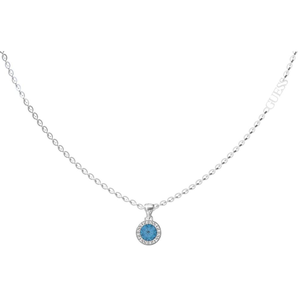Guess Collana Donna Acciaio con Cristallo Blu