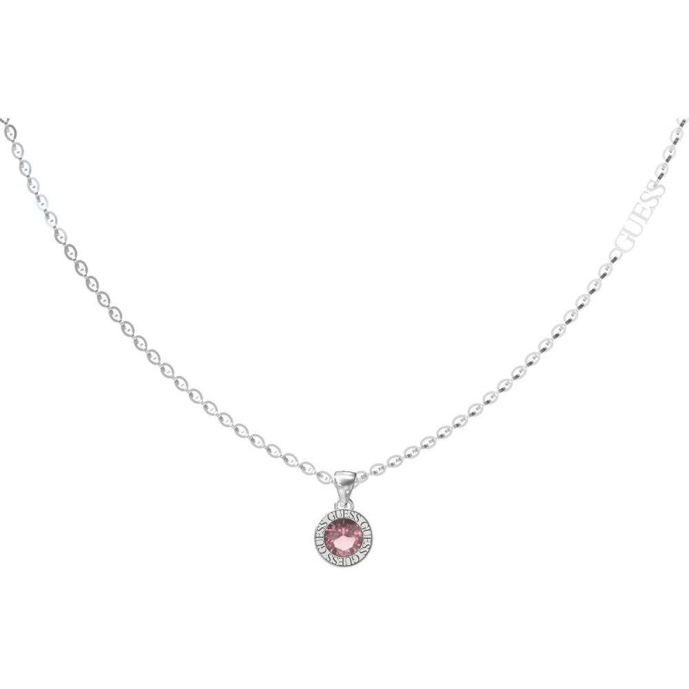 Guess Collana Donna Acciaio con Cristallo Rosa