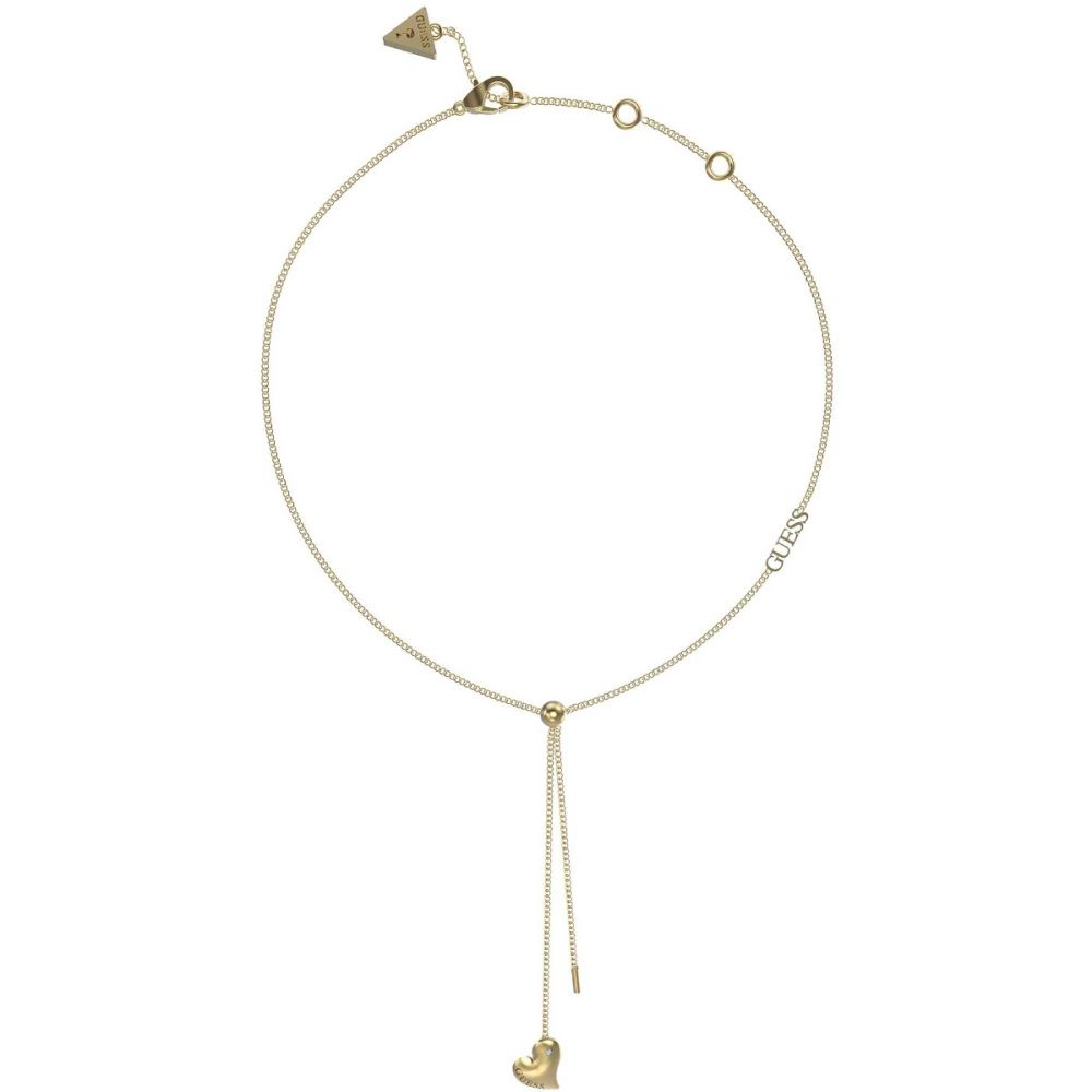 Guess Collana Donna Acciaio Gold con Cuore e Scritta Guess