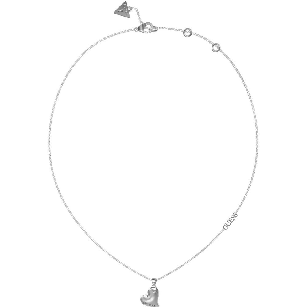 Guess Collana Donna Acciaio con Cuore e Scritta Guess