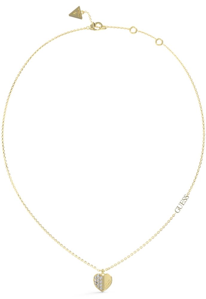 Guess Collana Acciaio Gold Cuore con Zirconi