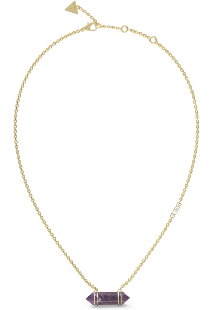 Guess Collana Acciaio Gold e Ametista