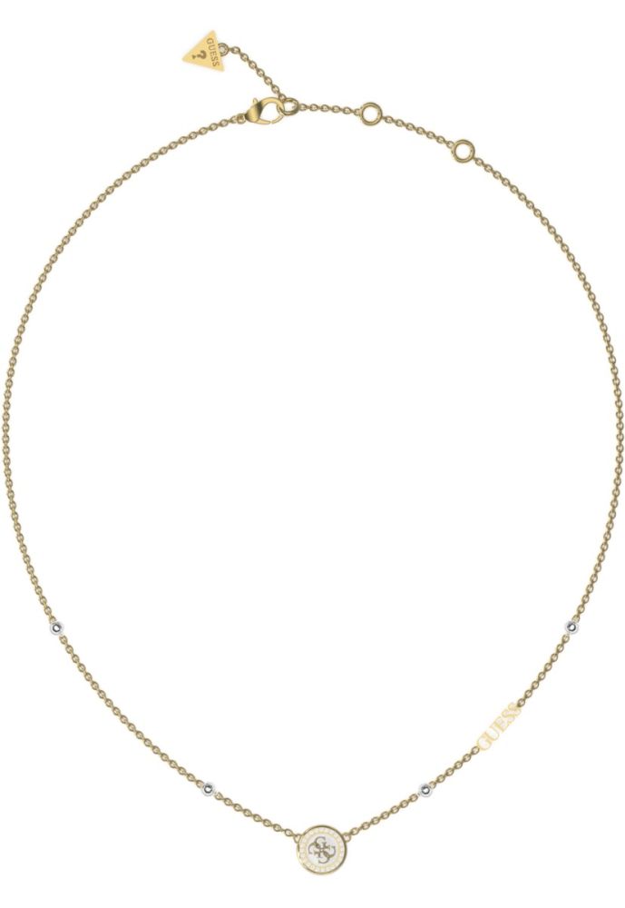 Guess Collana Acciaio Gold Logo 4G Bianco