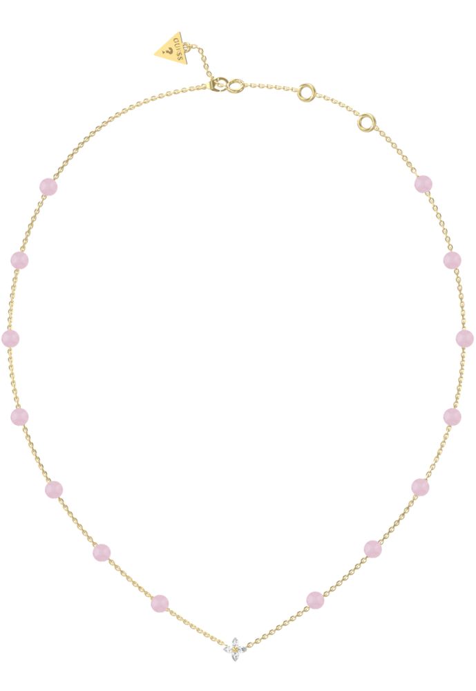 Guess Collana Acciaio Gold Agata Rosa