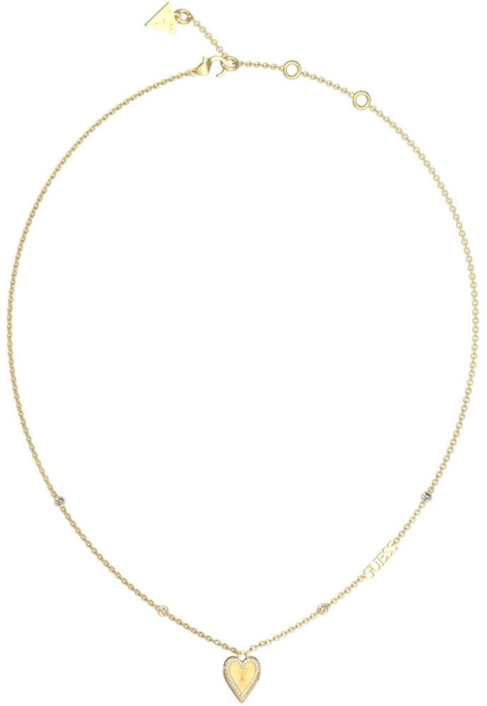 Guess Collana Acciaio Gold Cuore Con Zirconi