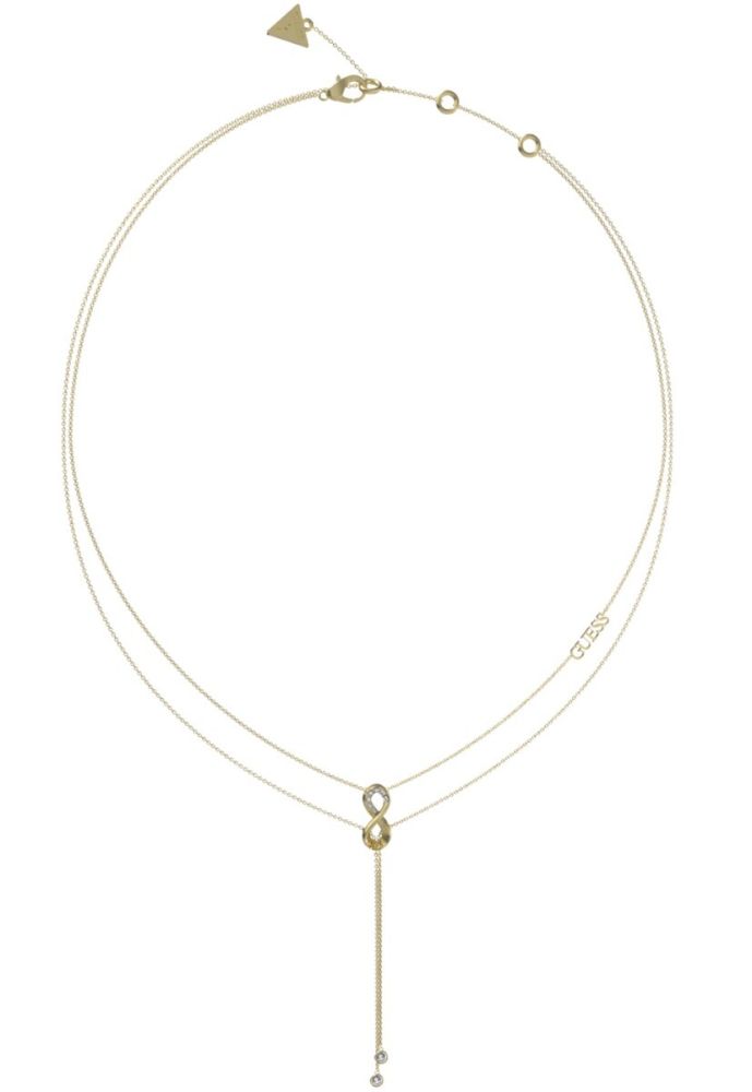 Guess Collana 2 Fili Acciaio Gold con Infinito