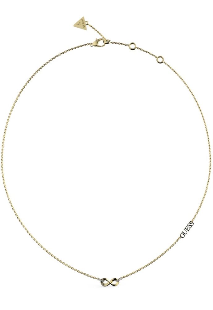 Guess Collana Acciaio Gold Infinito e Zirconi