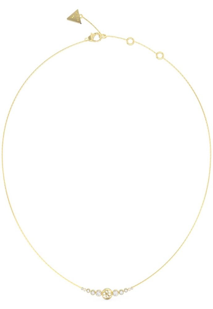 Guess Collana Acciaio Dorato Logo 4G e Cristalli