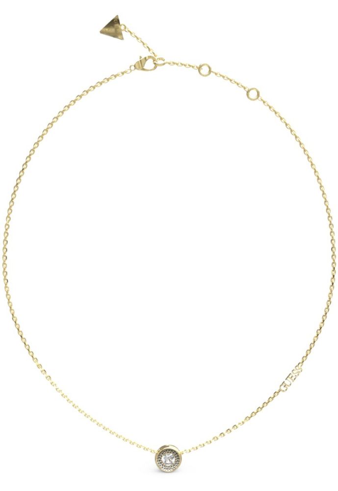 Guess Collana Acciaio Gold Elemento con Cristallo