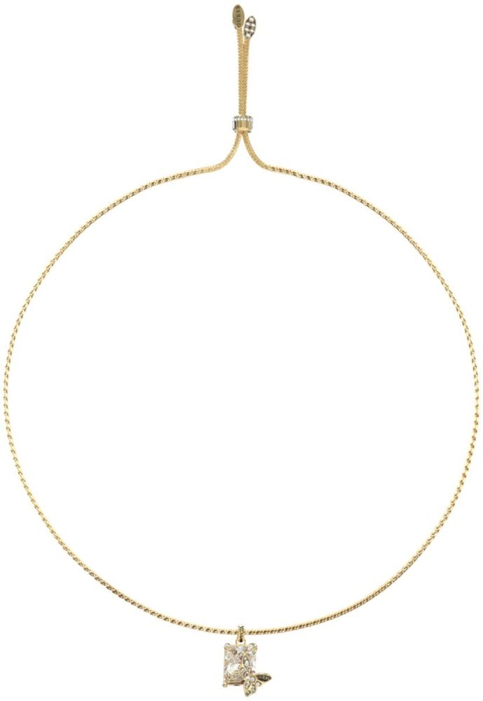 Guess Collana Acciaio Dorato Cristallo con Farfalla