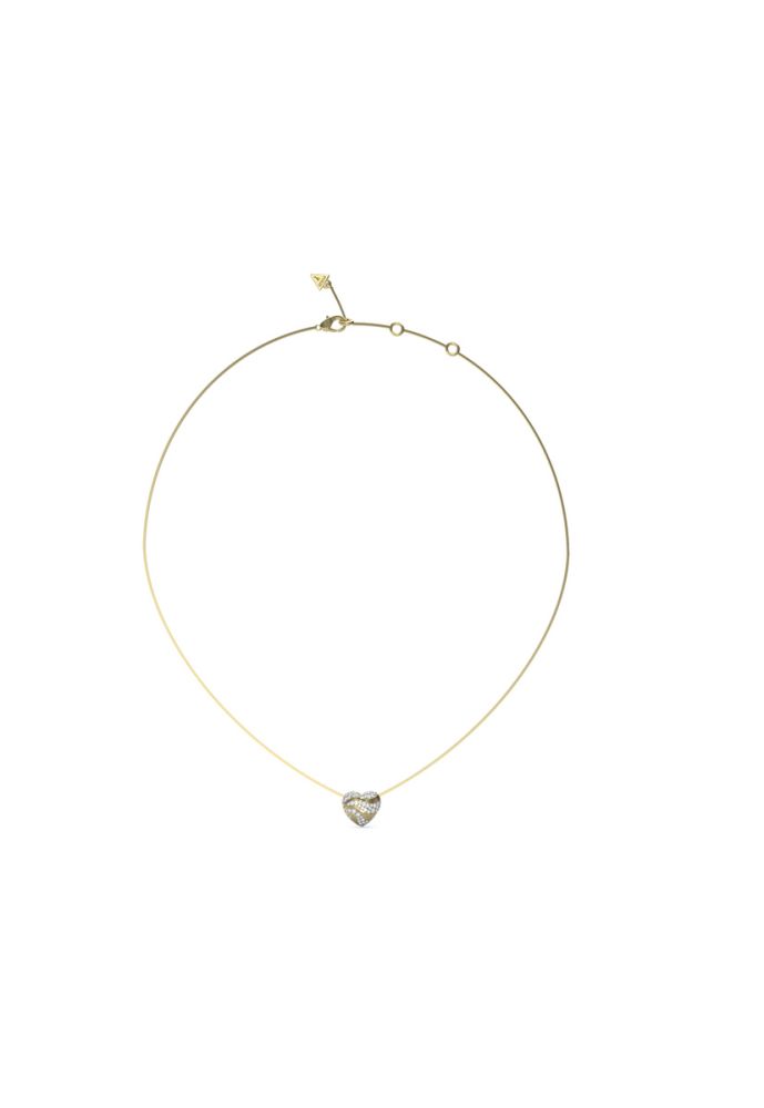 Guess Collana Acciaio Gold Cuore con Cristalli