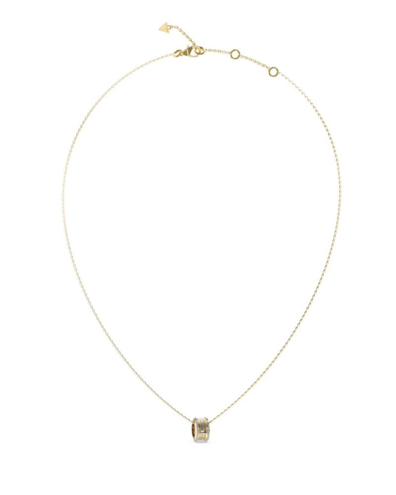 Guess Collana Acciaio Gold Elemento Con Zirconi