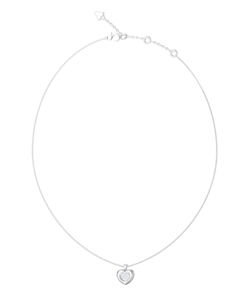 Guess Collana Acciaio Cuore e Zirconi