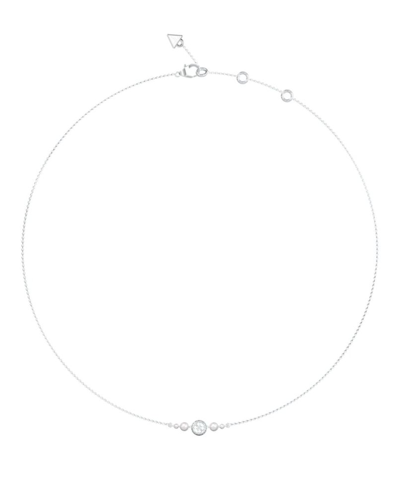 Guess Collana Acciaio Perle e Logo 4G