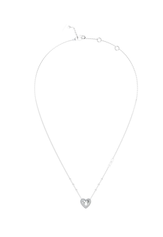 Guess Collana Acciaio Con Cuore e Zirconi