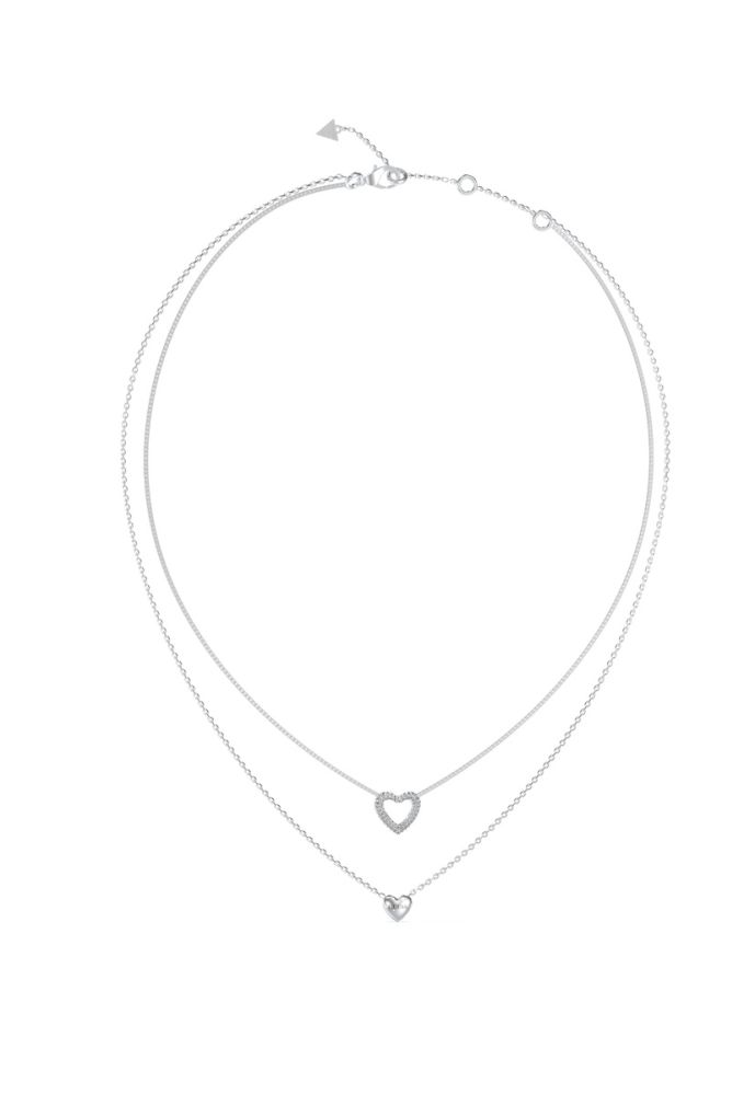 Guess Collana 2 Fili Acciaio Doppio Cuore