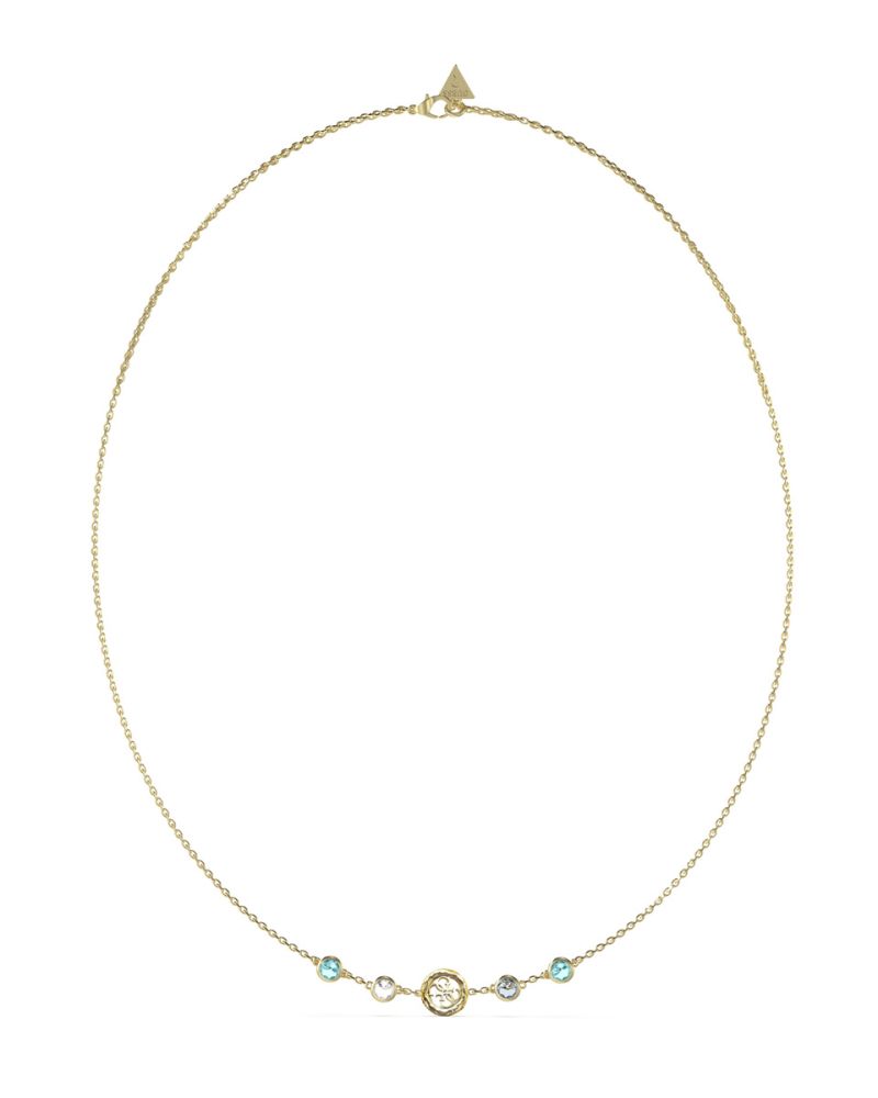 Guess Collana Acciaio Gold Logo 4G e Cristalli