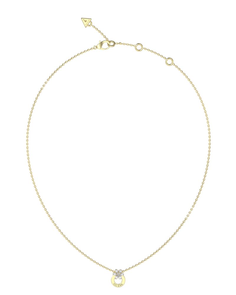 Guess Collana Acciaio Gold Fiore Bianco