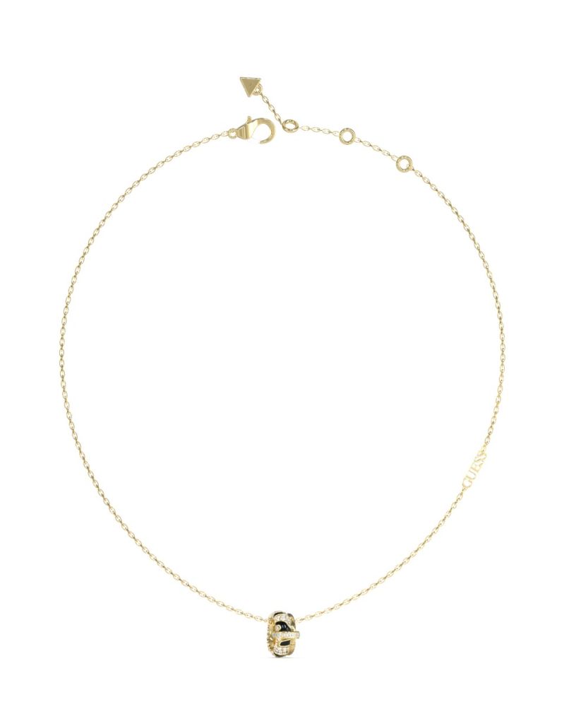 Guess Collana Acciaio Gold Elemento Zirconato