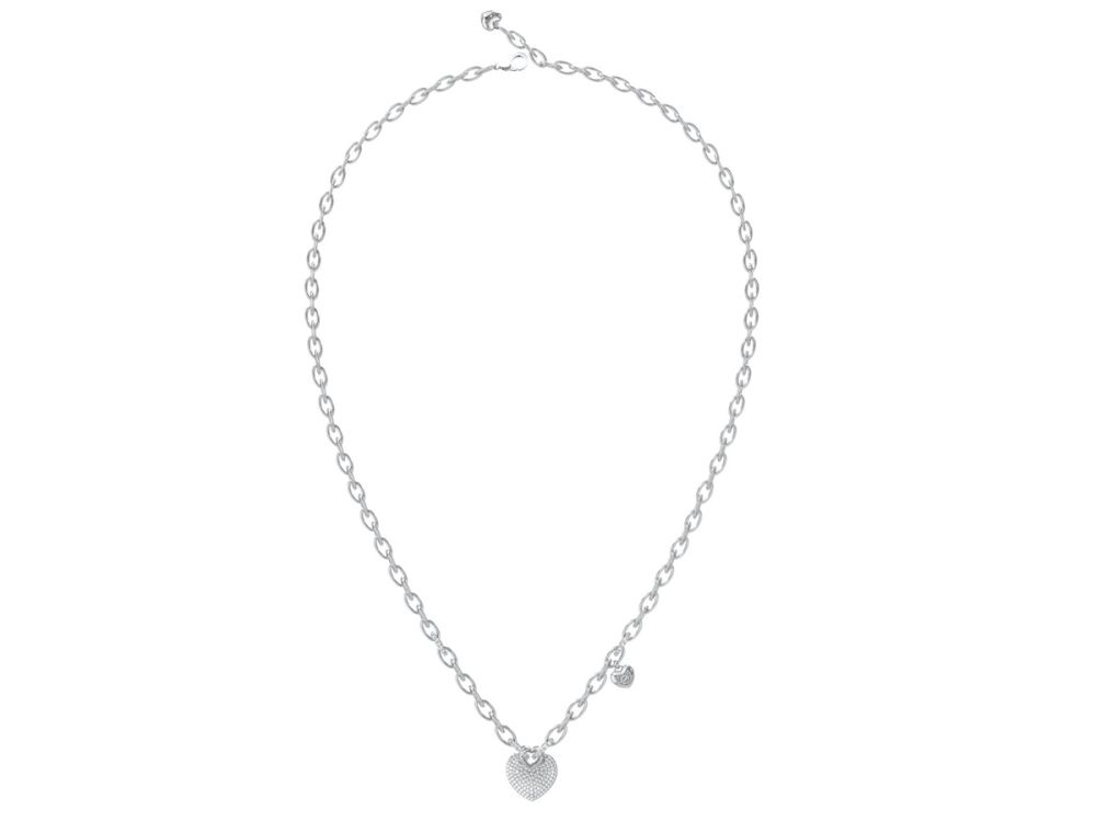 Guess Collana Acciaio Cuore Zirconato