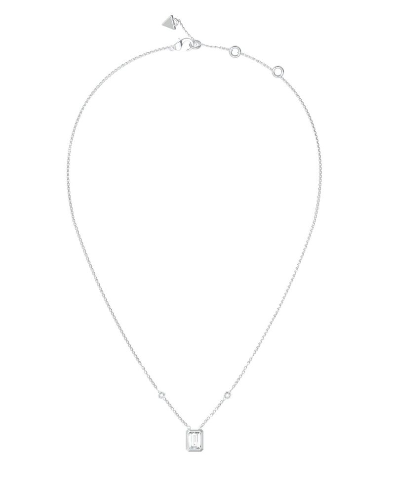 Guess Collana Acciaio Con Cristalli Bianchi
