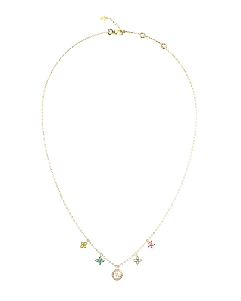 Guess Collana Acciaio Gold Logo e Fiori Multicolor