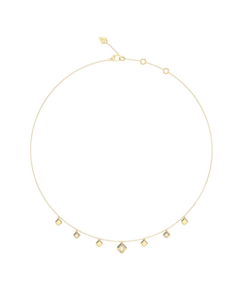 Guess Collana Acciaio Gold con Zirconi Bianchi