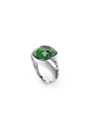 Guess Anello Chevalier Donna Acciaio Cristallo Verde