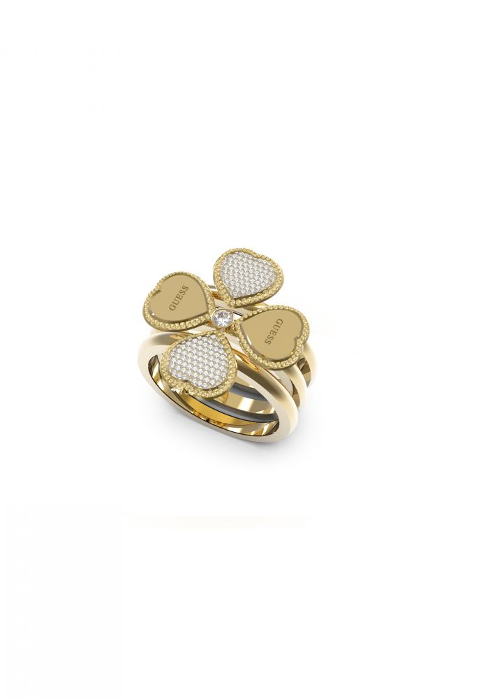 Guess Anello Donna Acciaio Gold Quadrifoglio-12