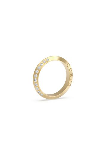 Guess Anello Veretta Donna Acciaio Gold Zirconi Bianchi 