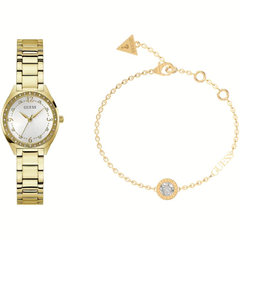 Guess Box Orologio+Bracciale Acciaio Gold Charlot