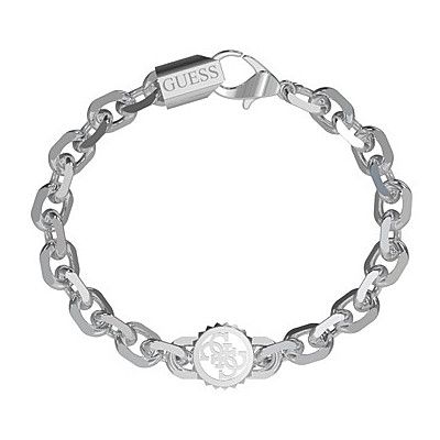 Guess Bracciale Catena Uomo Acciaio Logo 4G