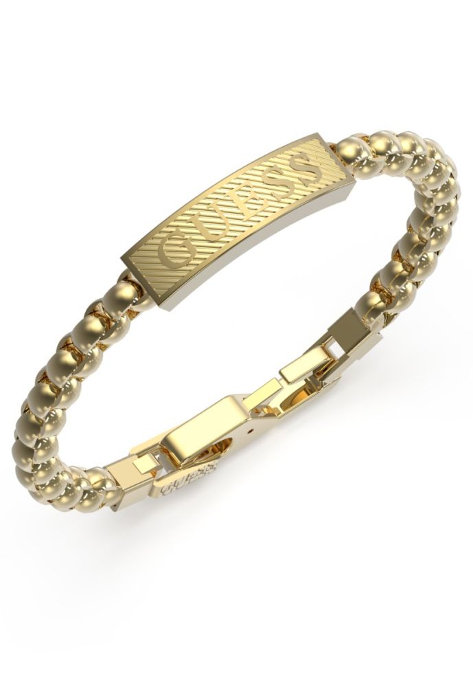 Guess Bracciale Acciaio Gold Piastra Guess