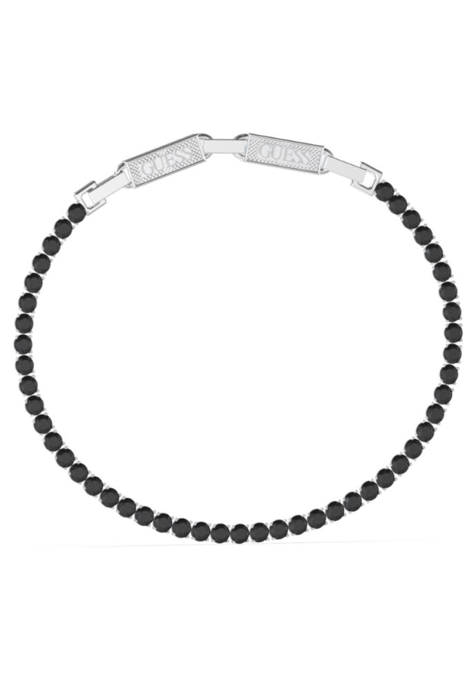 Guess Bracciale Tennis Acciaio Cristalli Neri