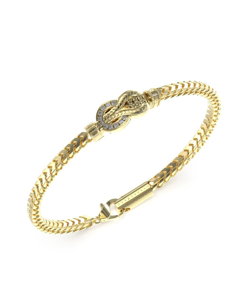 Guess Bracciale Acciaio Gold Nodo e Zirconi Bianchi