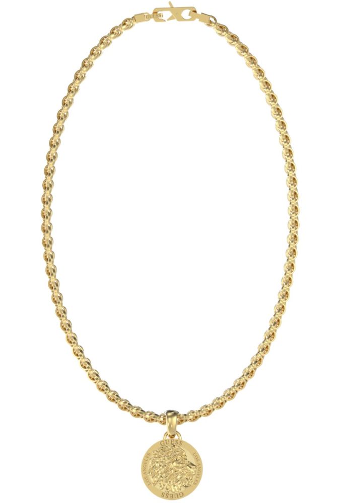 Guess Collana Uomo Acciaio Gold Leone