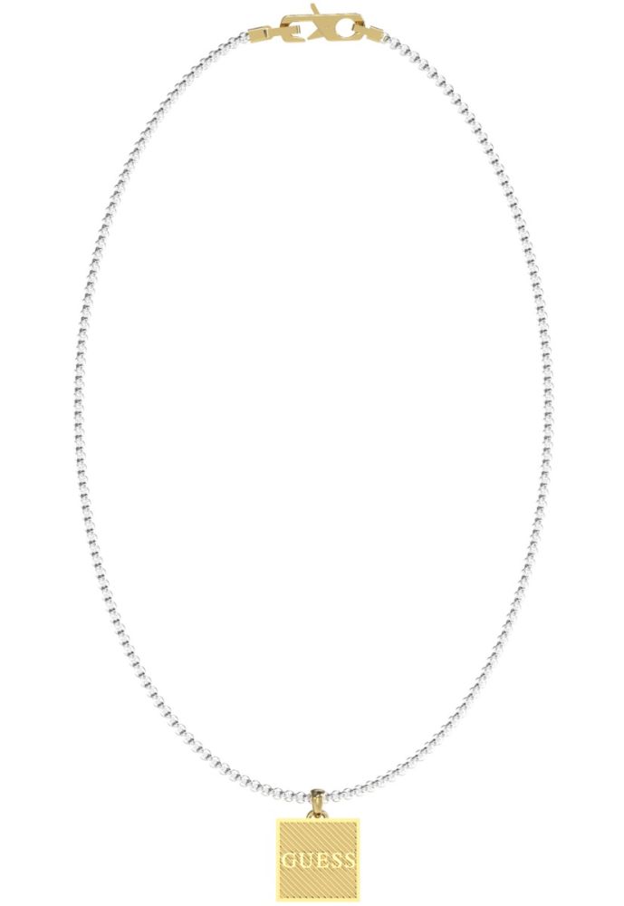 Guess Collana Uomo Acciaio Piastra Quadrata Gold 