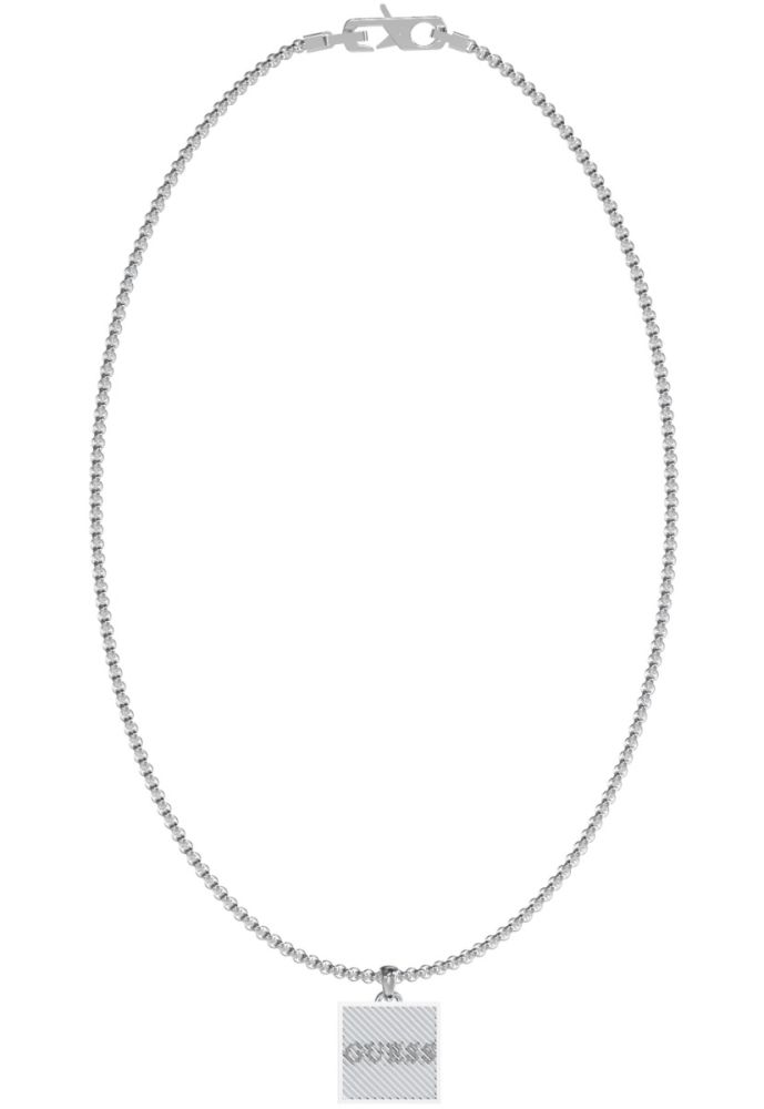 Guess Collana Uomo Acciaio Piastra Quadrata