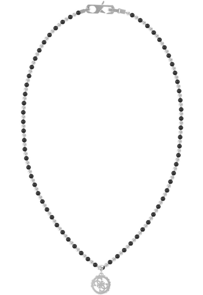 Guess Collana Uomo Acciaio Sfere Silver e Nere