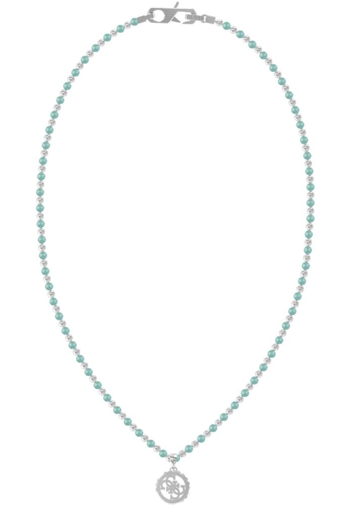 Guess Collana Uomo Acciaio Sfere Silver e Verdi