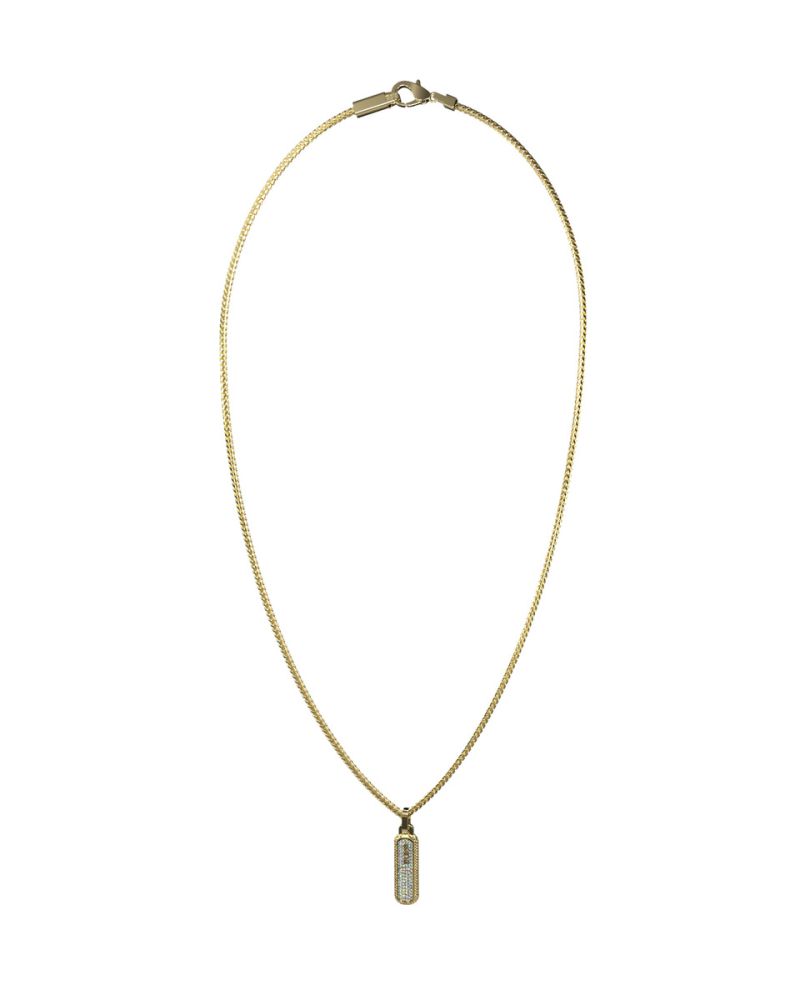 Guess Collana Acciaio Gold Piastra con Zirconi