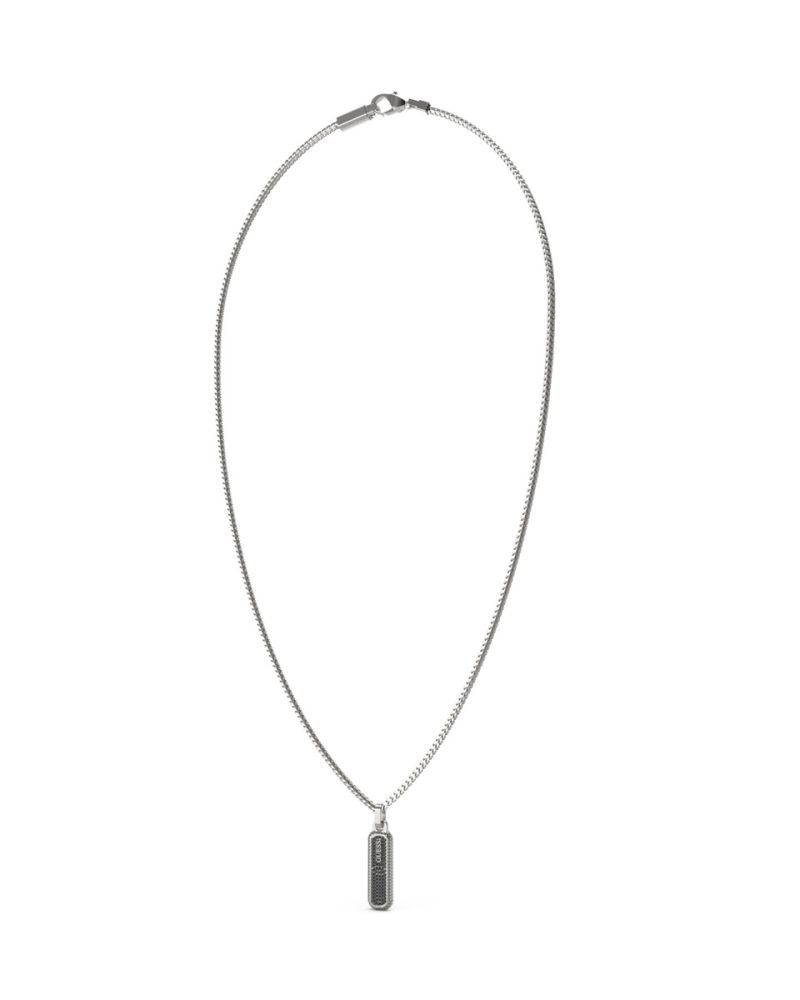 Guess Collana Acciaio Piastra con Zirconi