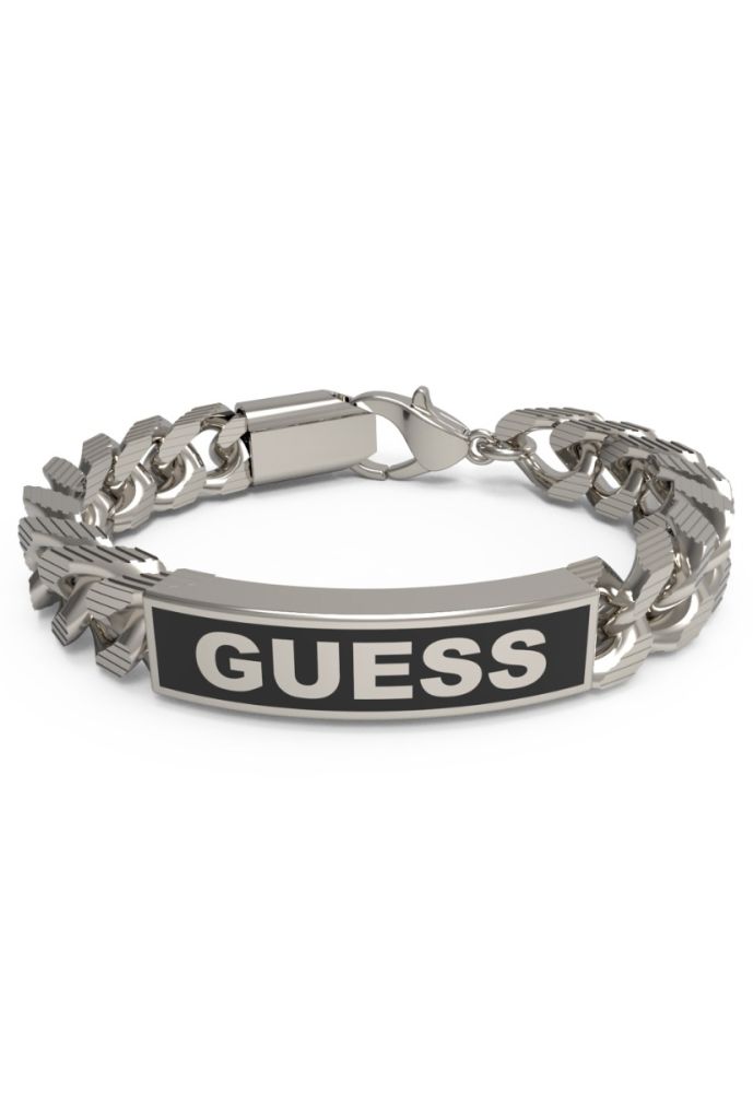 Guess Bracciale Uomo Acciaio Piastra Ip Nero