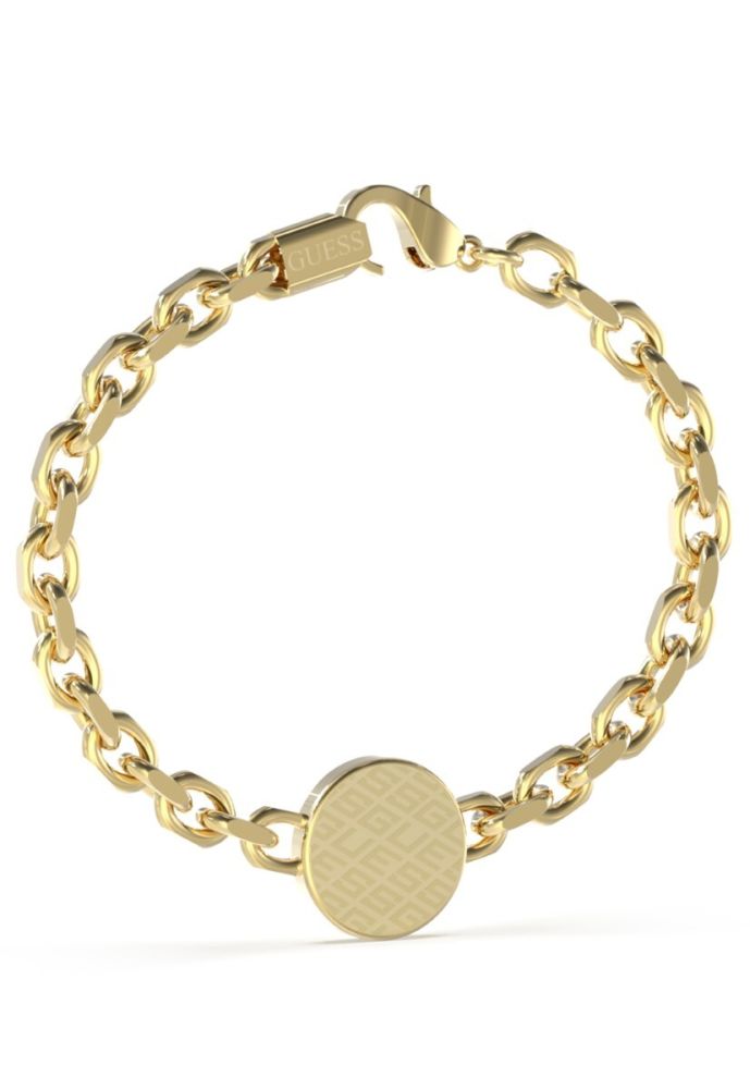 Guess Bracciale Acciaio Gold Elemento Centrale in Textured