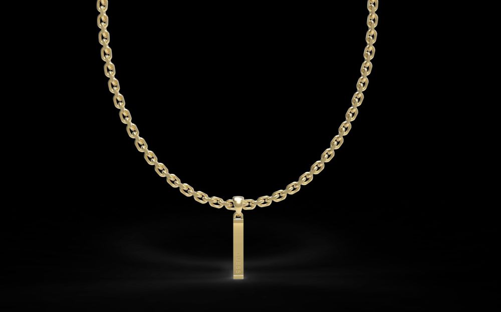 Guess Collana Uomo Acciaio Gold con Pendente