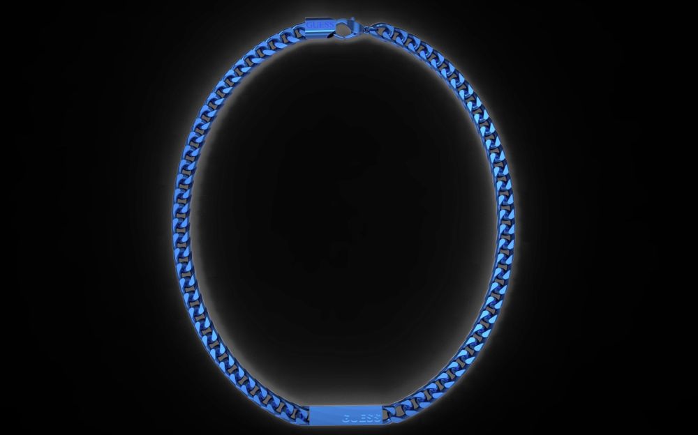 Guess Collana Uomo Acciaio Ip Blu