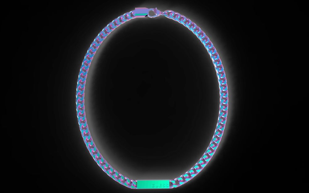 Guess Collana Uomo Acciaio Iridescente