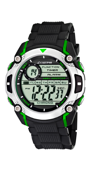 Calypso Orologio Uomo - Ragazzo Gomma Digitale Multifunzione Nero-Verde