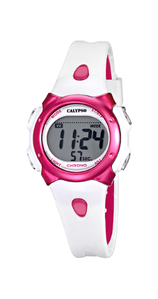 K56093 Calypso Orologio Donna-Bambina Gomma Digitale Multifunzione Bianco -  Fuxia - Stainless Gioiellerie